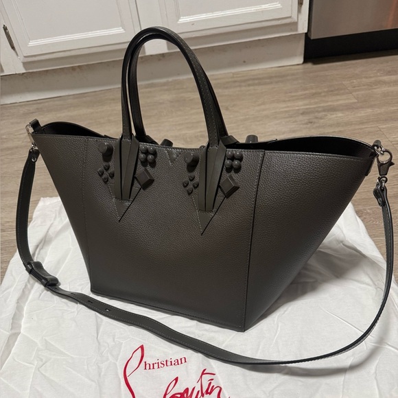 Christian Louboutin Handbags - Christian Louboutin Dark Grey Leather Tote Bag